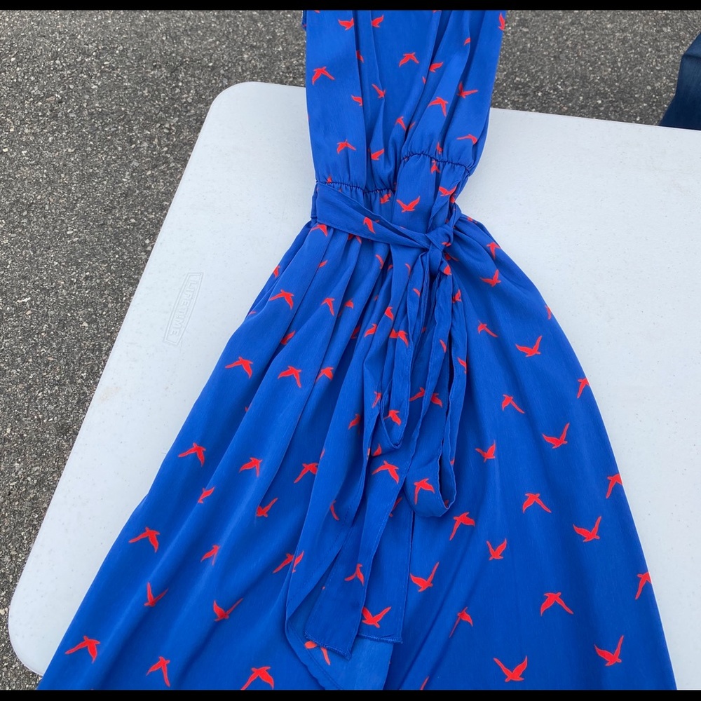 New With Tags Blue w/ Red Birds Dress